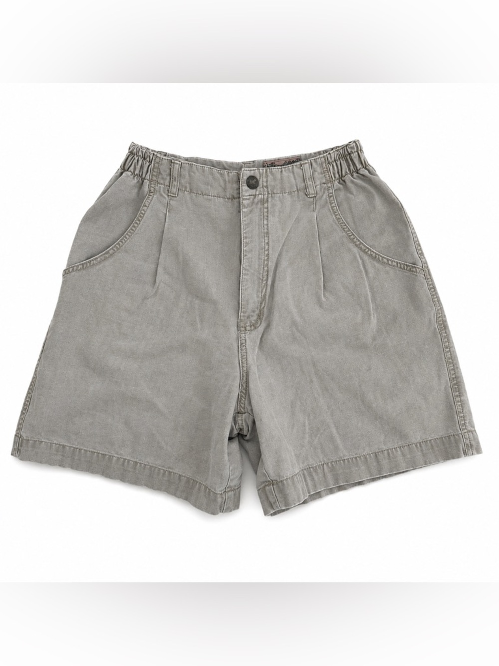 Vintage Royal Robbins Shorts Small Gray Pleated Elastic Waist 90s Outdoor Hiking